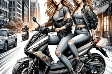 Blonde Women on 2024 Yamaha BWS 125